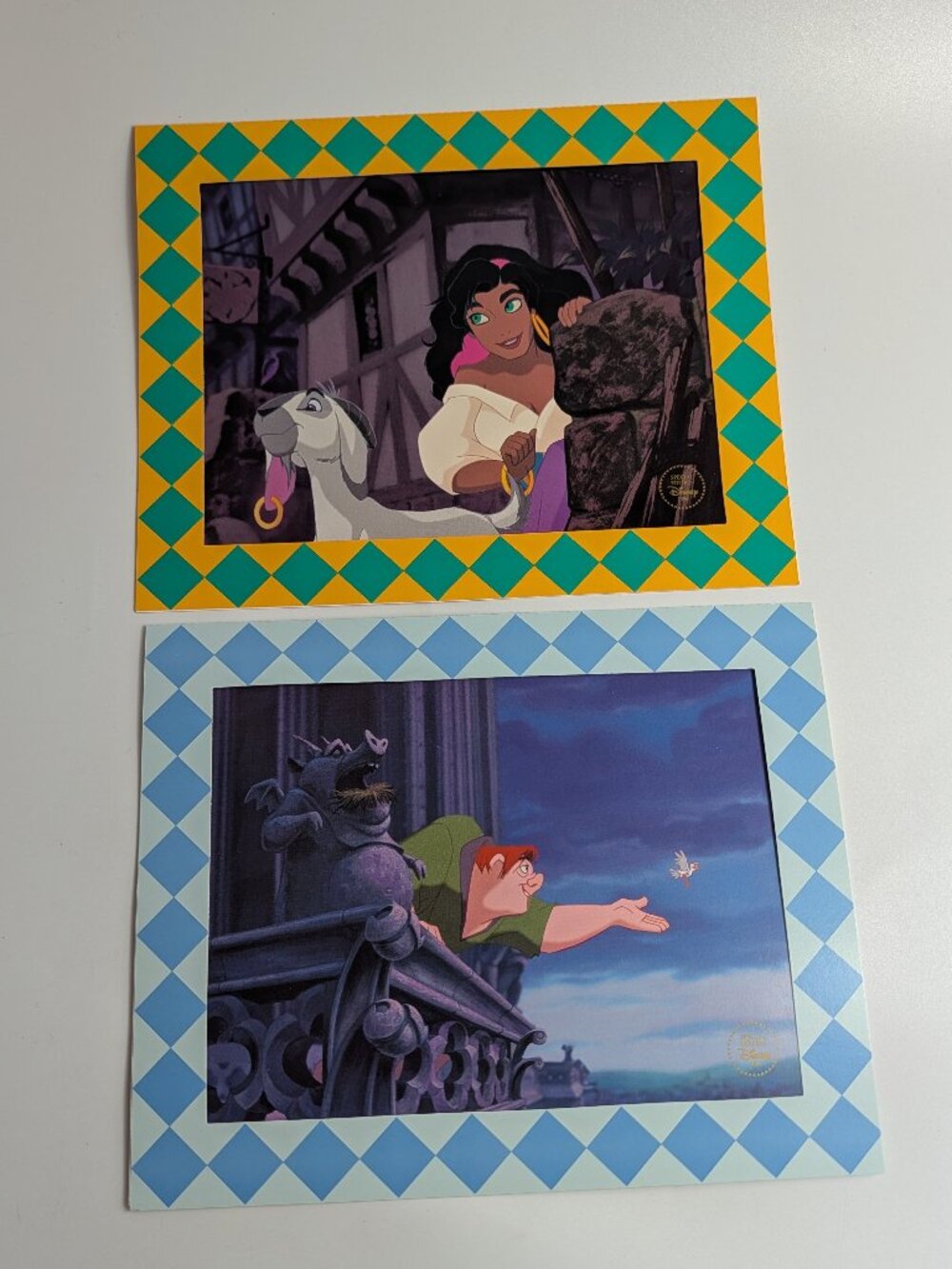 Disney 1996 Limited Edition Hunchback of Notre Dame Prints Attached Frames 8x10